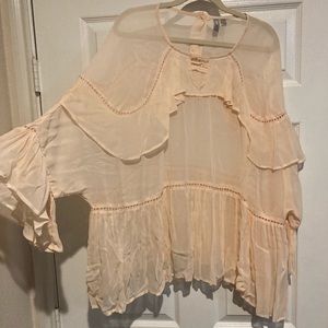 ASOS Curve - Light Pink Ruffle Blouse - BEAUTIFUL